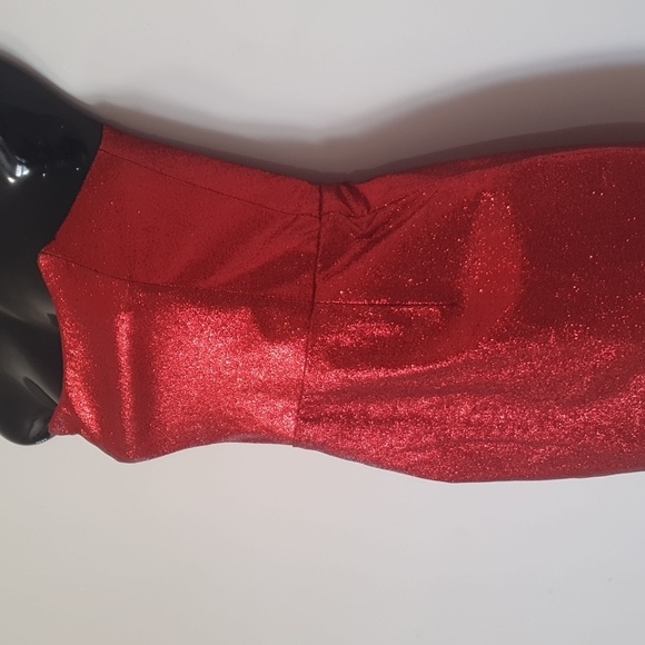 Meshki Size XS (approx 8) Red Sparkle Strapless Dress - Picture 3 of 8